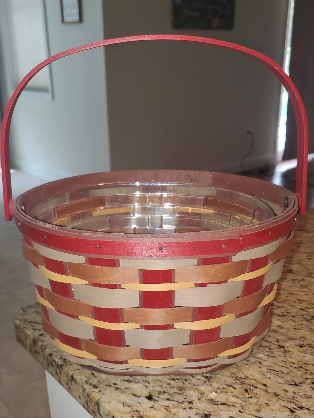 Longaberger 2011 Crimson Hill Oval Basket & Protector in Excellent Condition